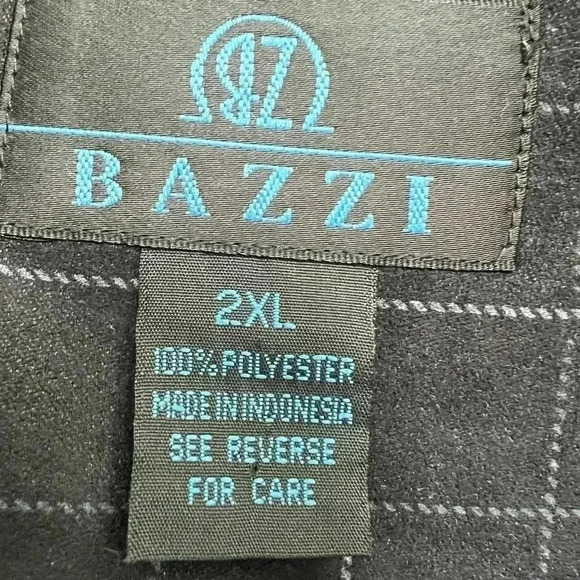 Bazzi New with tags Men’s Button Front Long Sleeve Black Plaid Size XXL - Picture 3 of 5